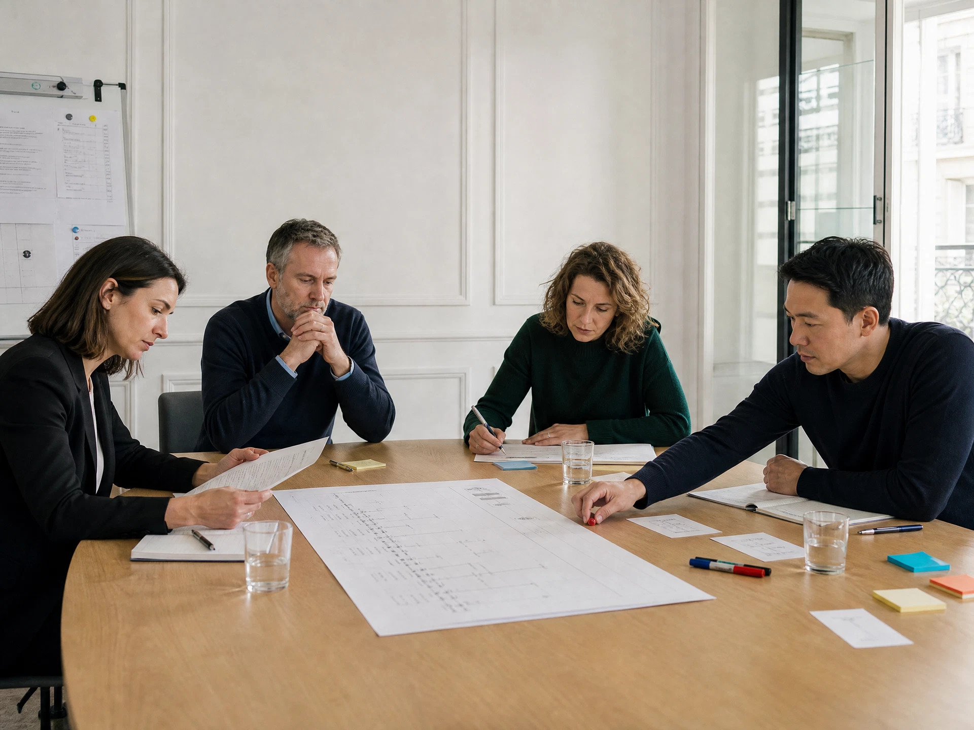Équipe réunie pour attribuer les responsabilités de gouvernance d’un système IA