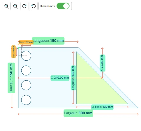 découpe d'une piece sur mesure