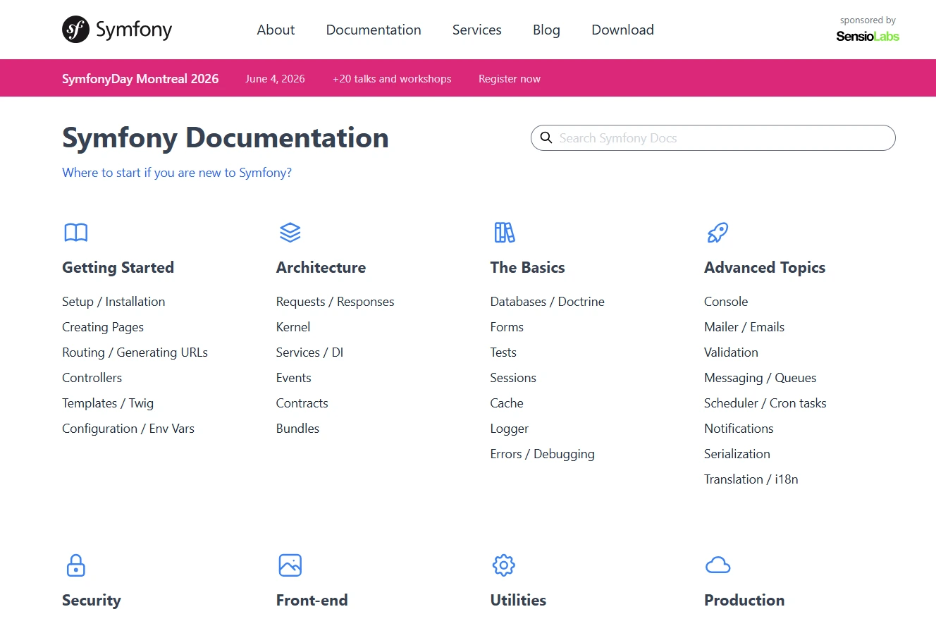 Documentation de symfony